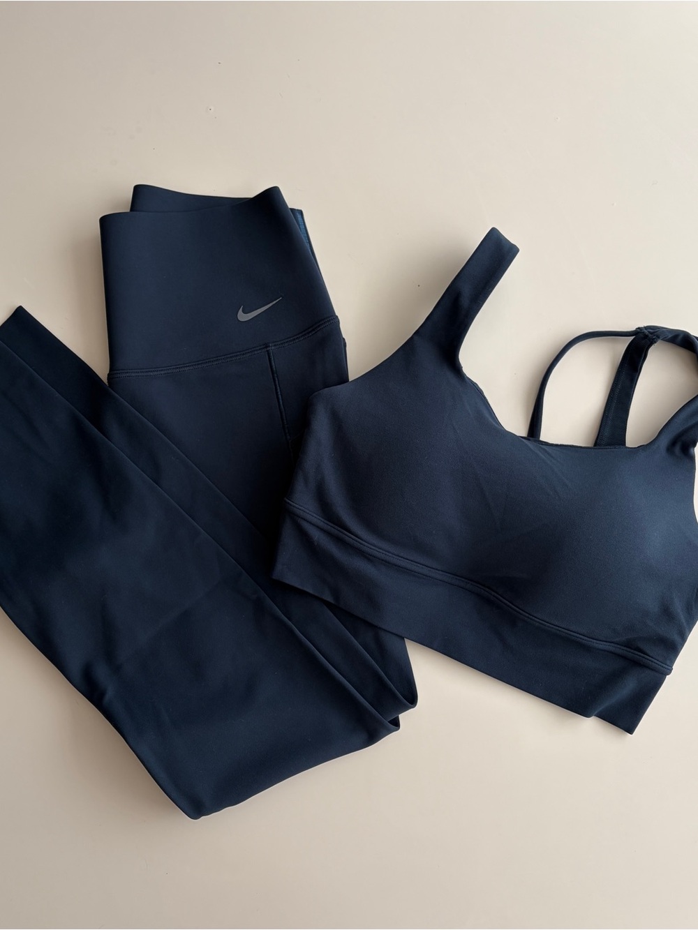 Nike Armory Navy Zenvy Sports Bra (size S) and High-Rise Leggings (size M) Set